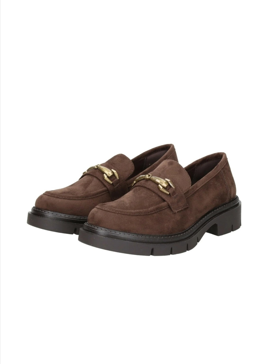 Mocassini donna Gold & Gold FS06 caffè suede, vista frontale