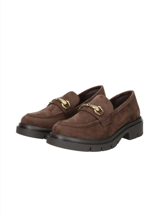 Mocassini donna Gold & Gold FS06 caffè suede, vista frontale