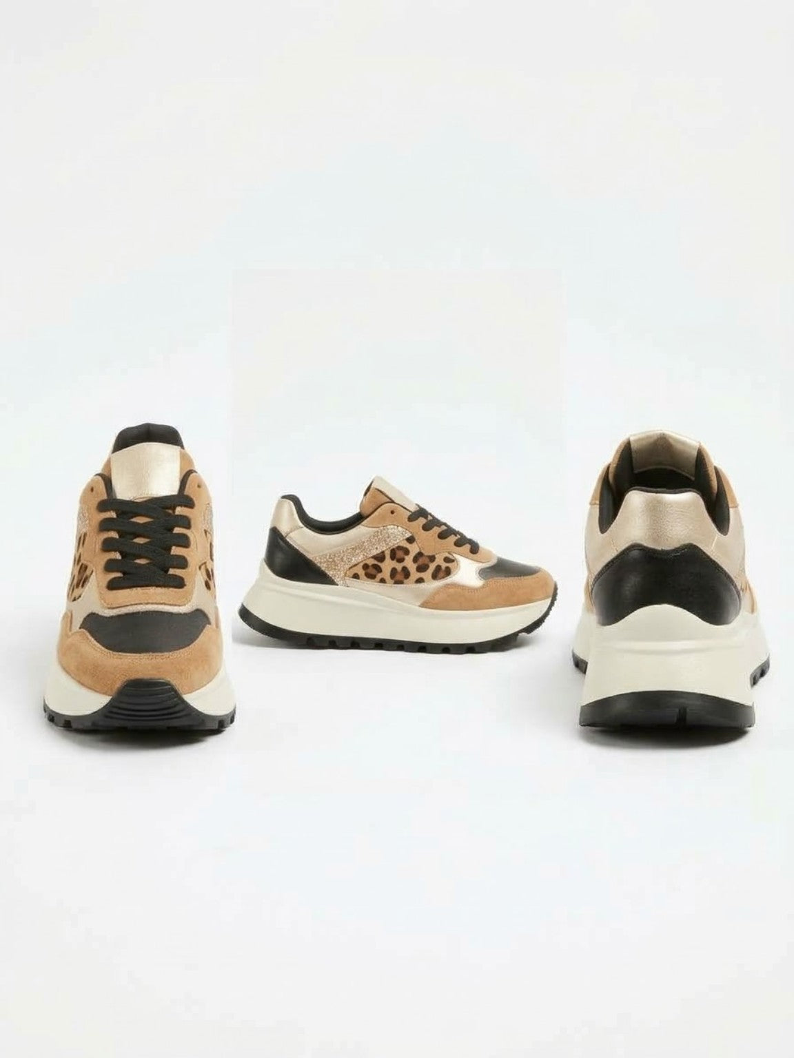 Sneaker Gold & Gold GB1110 camel: viste frontale, laterale e posteriore