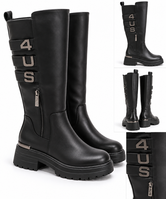 Stivale nero 4US 4BV 235 Black