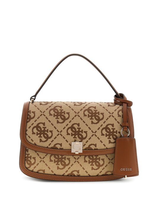Borsa Guess HWJG97 55210 marrone e beige con fantasia logo, vista frontale