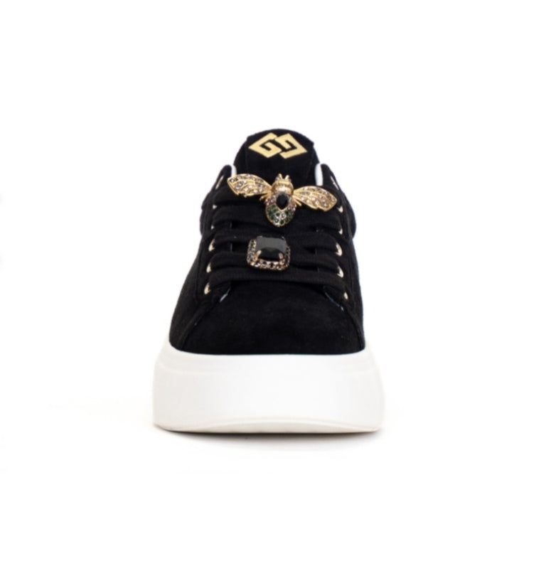 Sneakers camoscio accessori oro