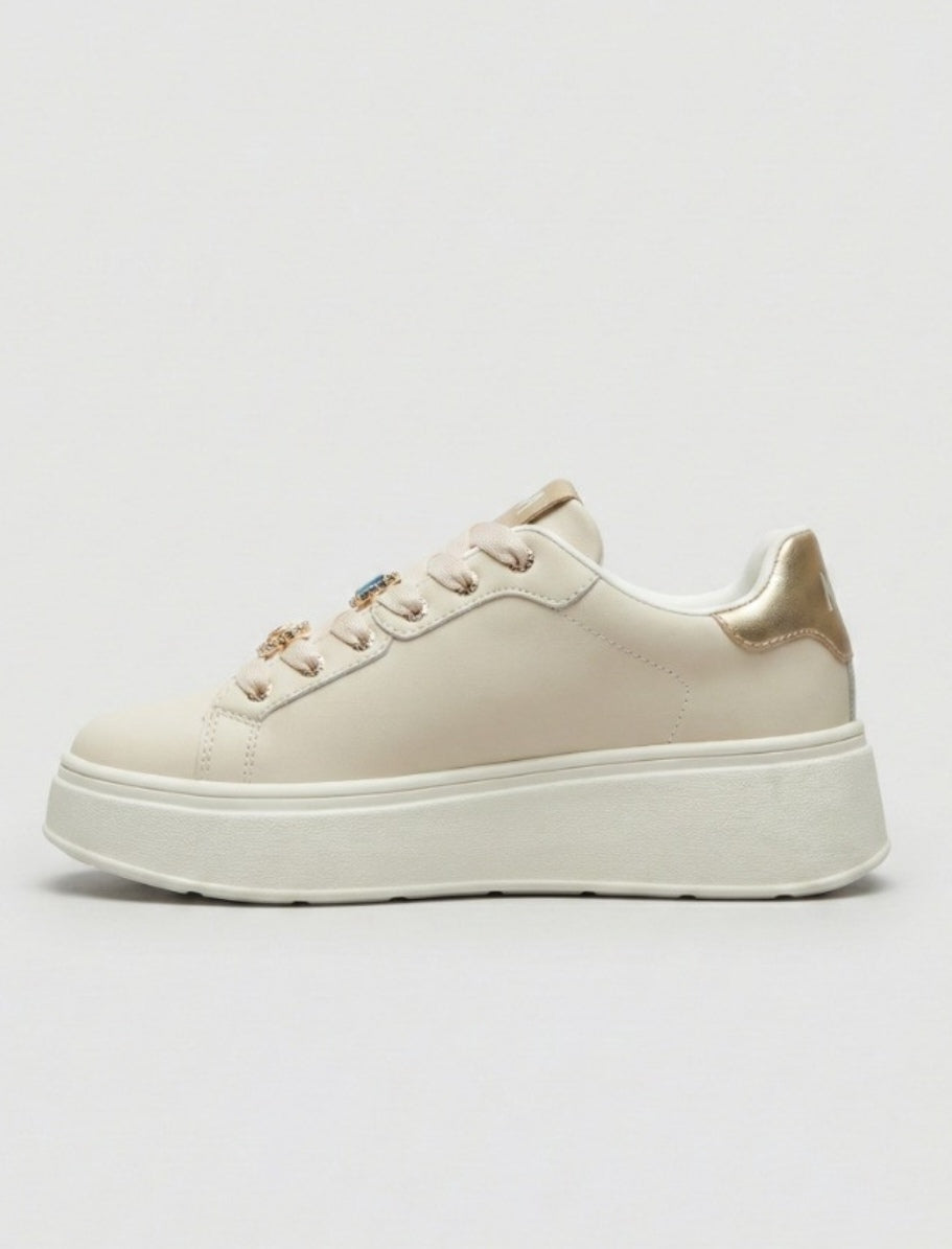 Sneakers cuori panna