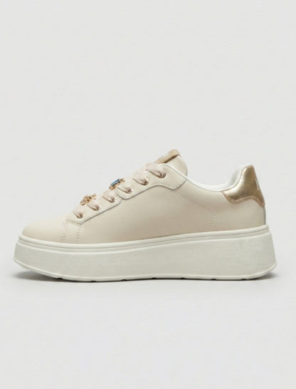 Sneakers cuori panna