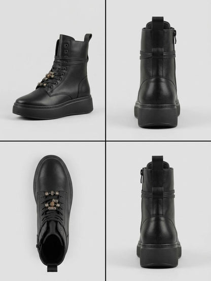 Anfibio donna Gold & Gold GB 1122 nero in pelle, vista dettagli e suola