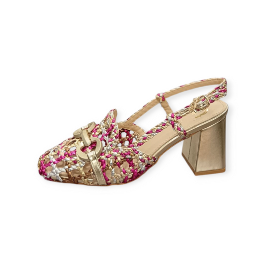Sandalo multicolor intrecciata