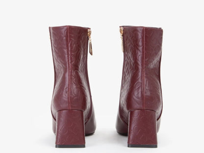 Tronchetto tacco largo bordó