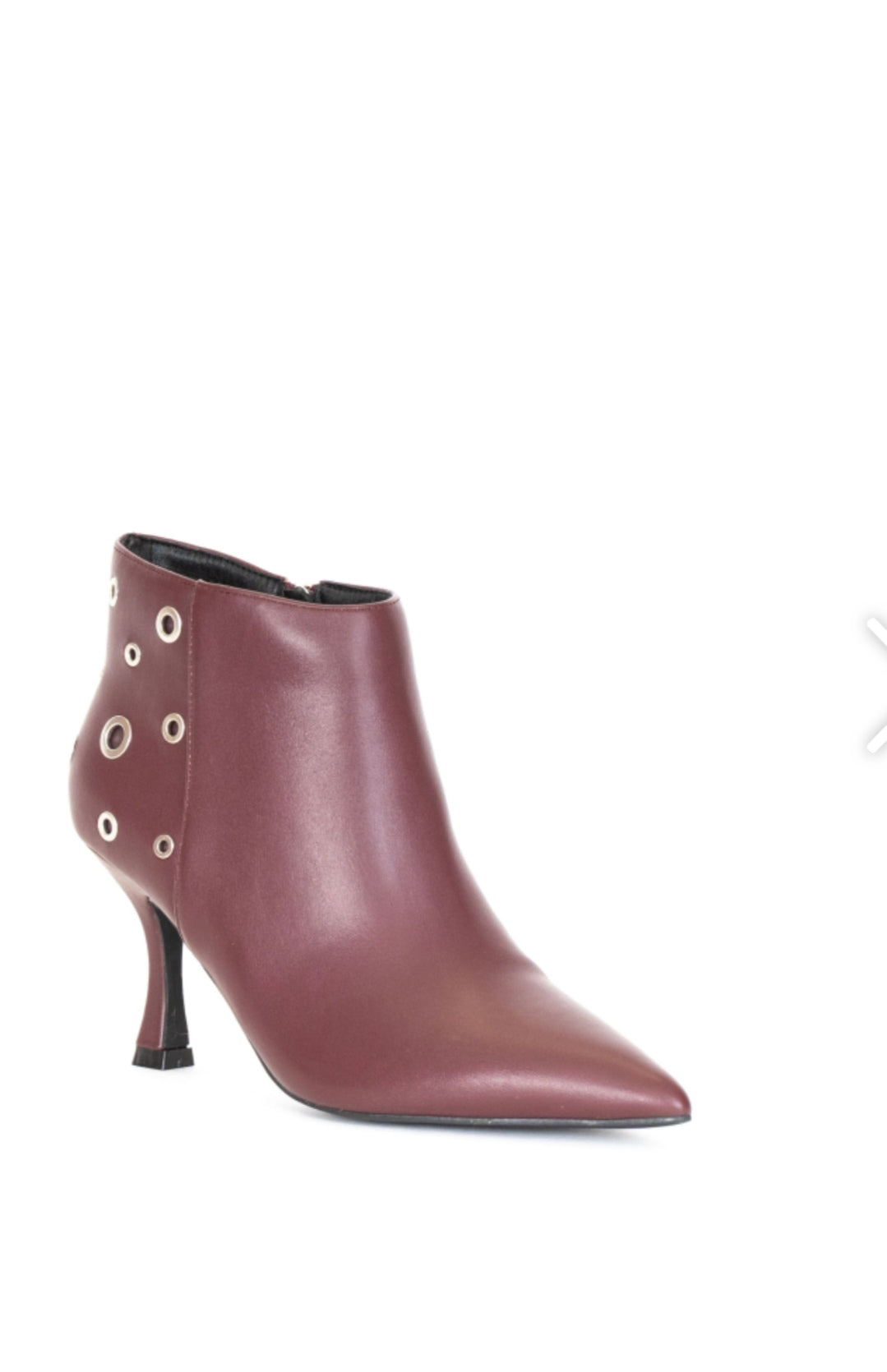 Tronchetto alto con borchie bordó