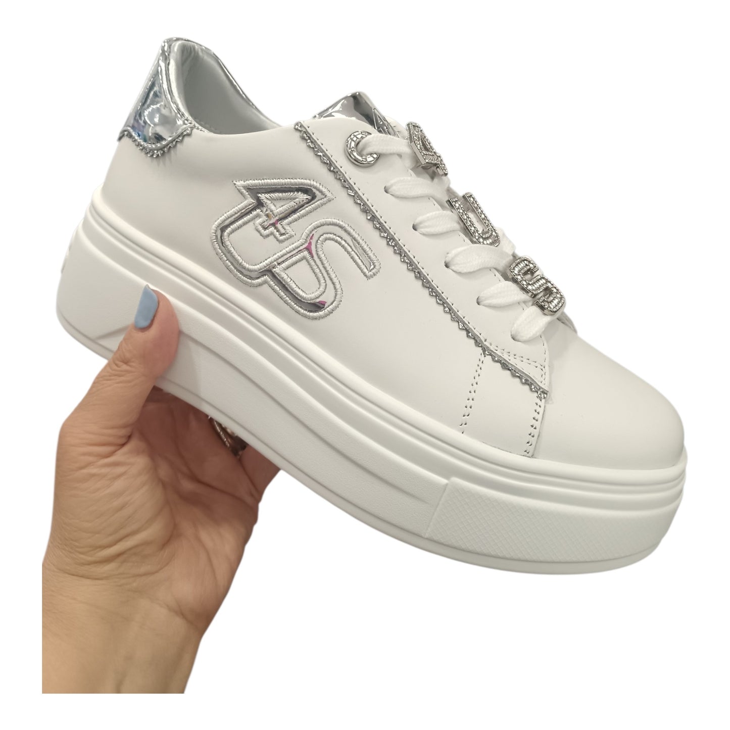 Sneakers alte argento
