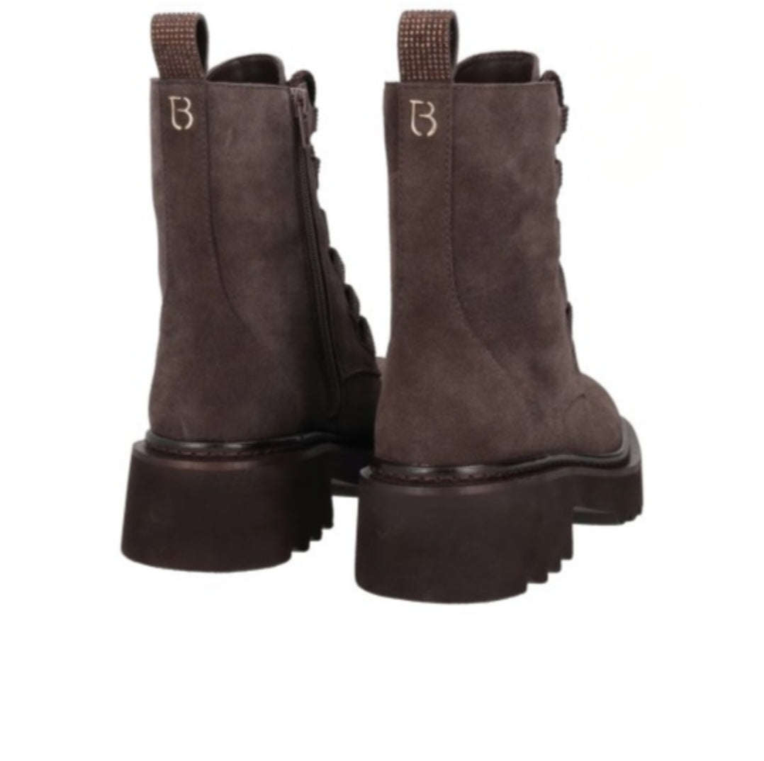 Stivaletto Lea in suede colore testa di moro.