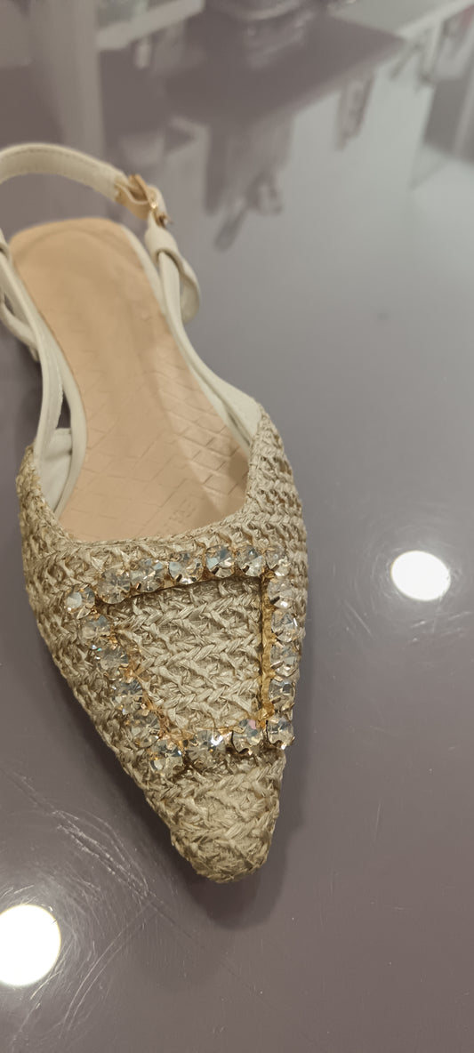 Sandalo raffia e strass