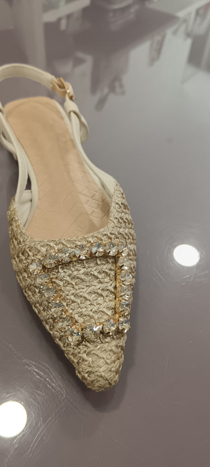 Sandalo raffia e strass