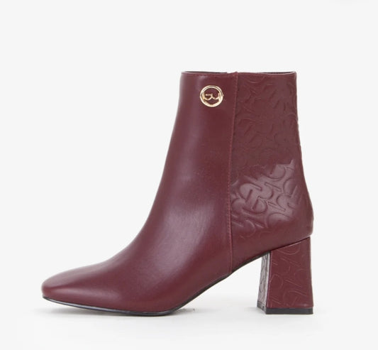 Tronchetto tacco largo bordó