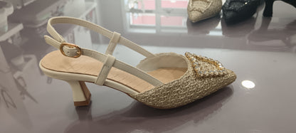 Sandalo raffia e strass