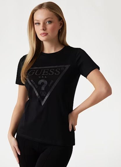 T-shirt Guess con triangolo in tinta