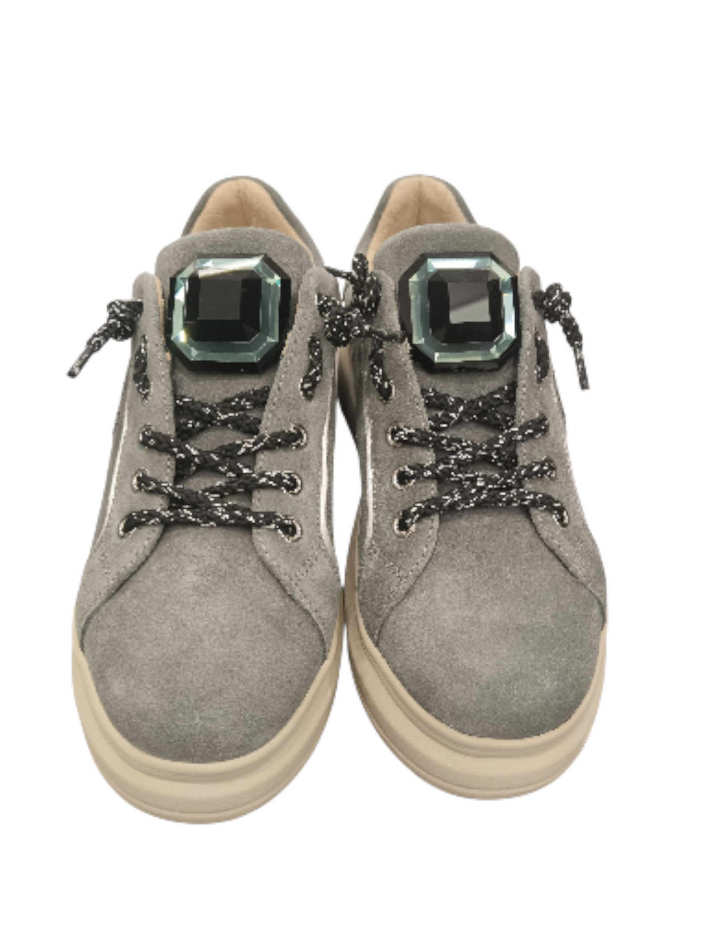 Sneakers grigio con pietra