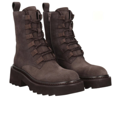 Stivaletto Lea in suede colore testa di moro.