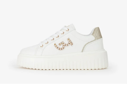 Sneakers bianca e oro