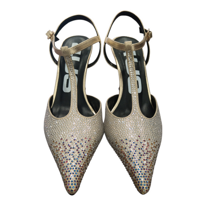 Slingback oro e Swarovski