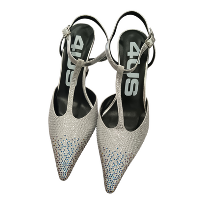 Slingback Swarovski argento