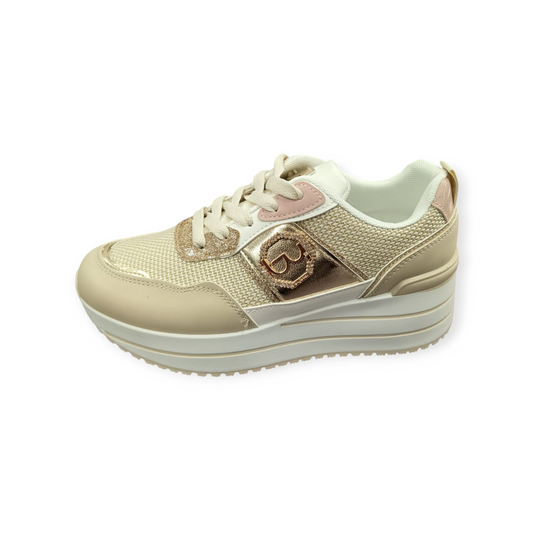 Sneakers tessuto e camoscio