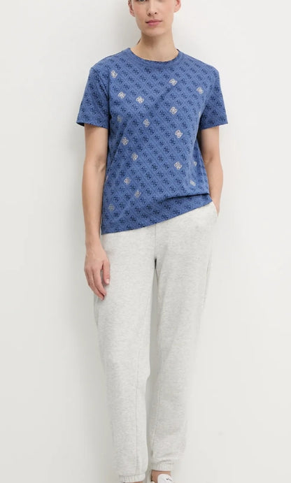 T-shirt logo micro e strass