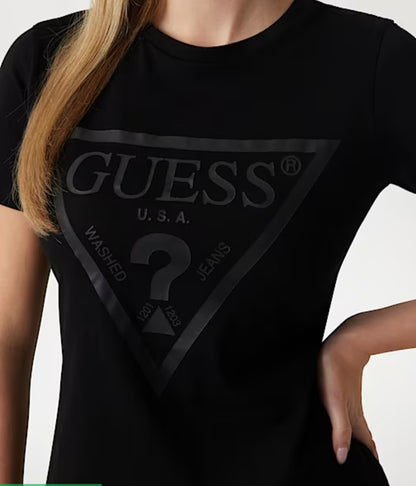 T-shirt Guess con triangolo in tinta