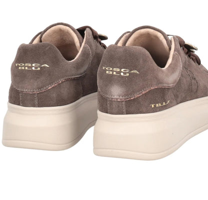 Sneaker Chic in suede con ape gioiello colore testa di moro